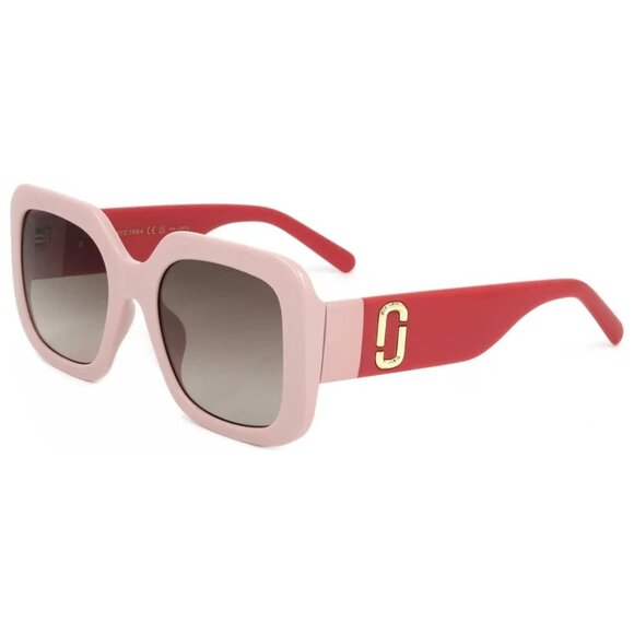 A-46. Marc Jacobs Sunglasses Polarized Wide Temple Square Butterfly Pink Red - Picture 1 of 1